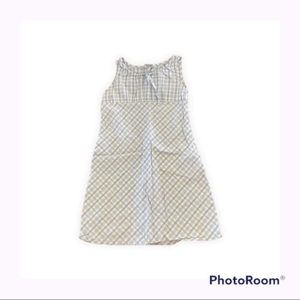 Girls blue plaid dress 130